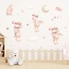 Cute Rabbit Balloon Wall Stickers for Girls Room Baby Nursery Kindergarten Background Wallpaper Wall Decals Bedroom Living Room