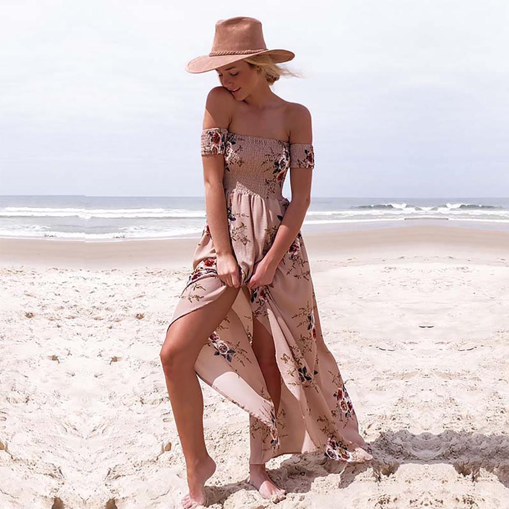 Vestido Largo Foral Para Coproiso En La Playa Vestidos Elegantes