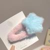 4Pcs Hairpin Plush Star Shape Bang Hair Clamp Kids Warm Autumn Winter Hair Clip Firm Hold No Scratch Hair Accessory