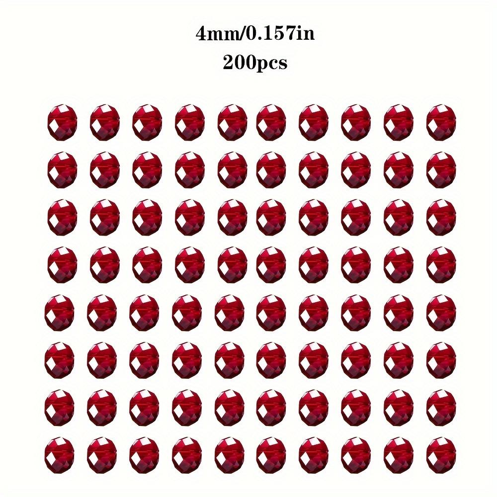 

[200 Red Glass Beads] 200/150/100 Red Glass Crystal Flat Beads | Moon Beads, for DIY jewelry making and Christmas decorations.