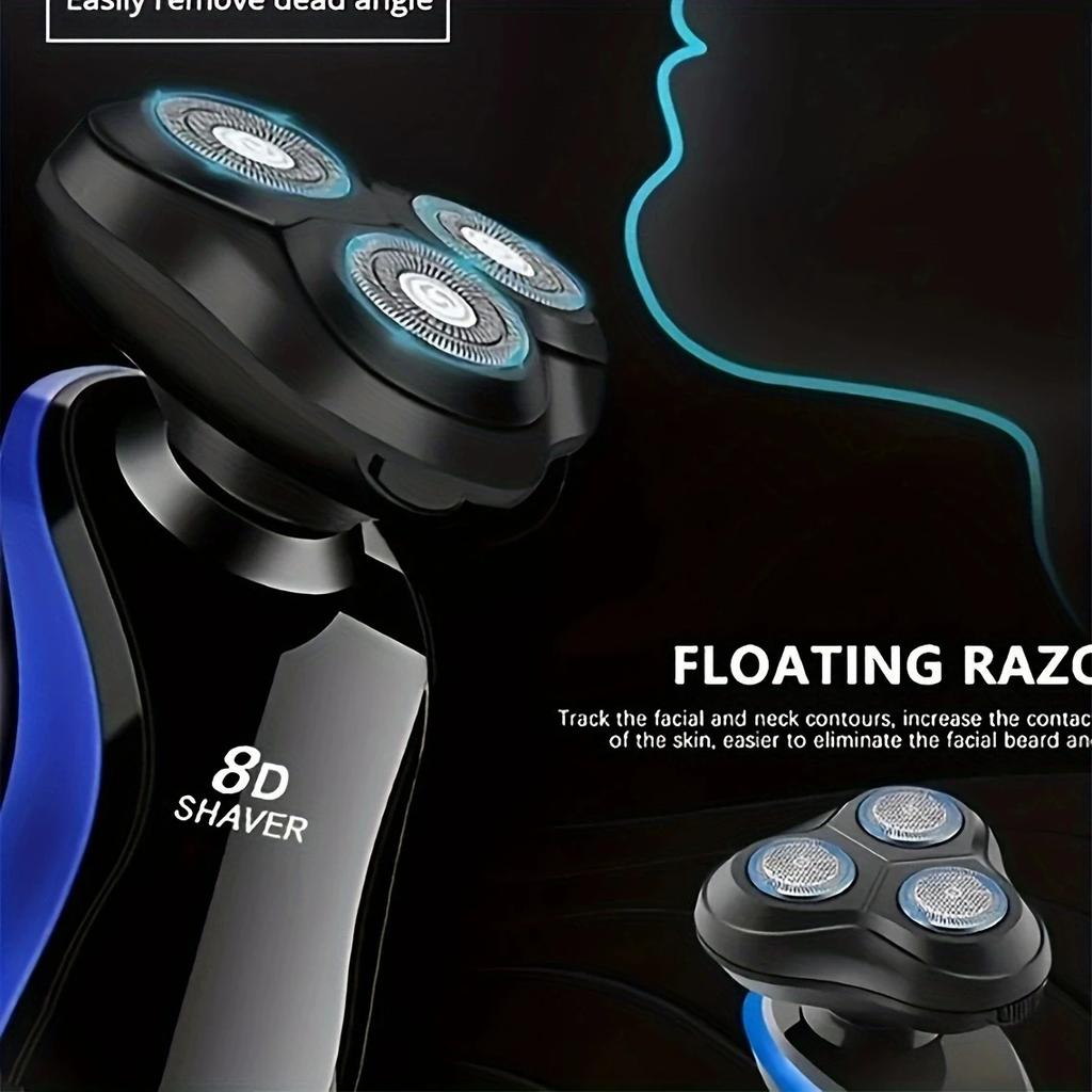 1 Shaver Male 8D Three-in-one Electric Razor Men Face Shaver Beard USB Full-body Wash Beard Knife Rechargeable Razor Trimmer