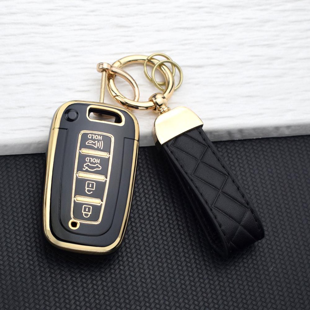 4 Buttons Car Key Case Cover Shell for Kia Sportage R Borreed Sorento K5 K7 Hyundai Tucson Azera IX35 Sonata Soft TPU Key Holder