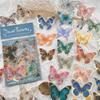 50pcs Cartoon Gold Foil Colorful Butterfly Stickers Waterproof Transparent PET for Cups Guitar Phone Piano Laptop Helmet Sticker