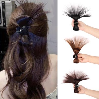 Postiche synthétique à chignon désordonné avec pince à griffes, extension de perruque à tête de volant, chignon pour femmes, postiches faciles et réglables