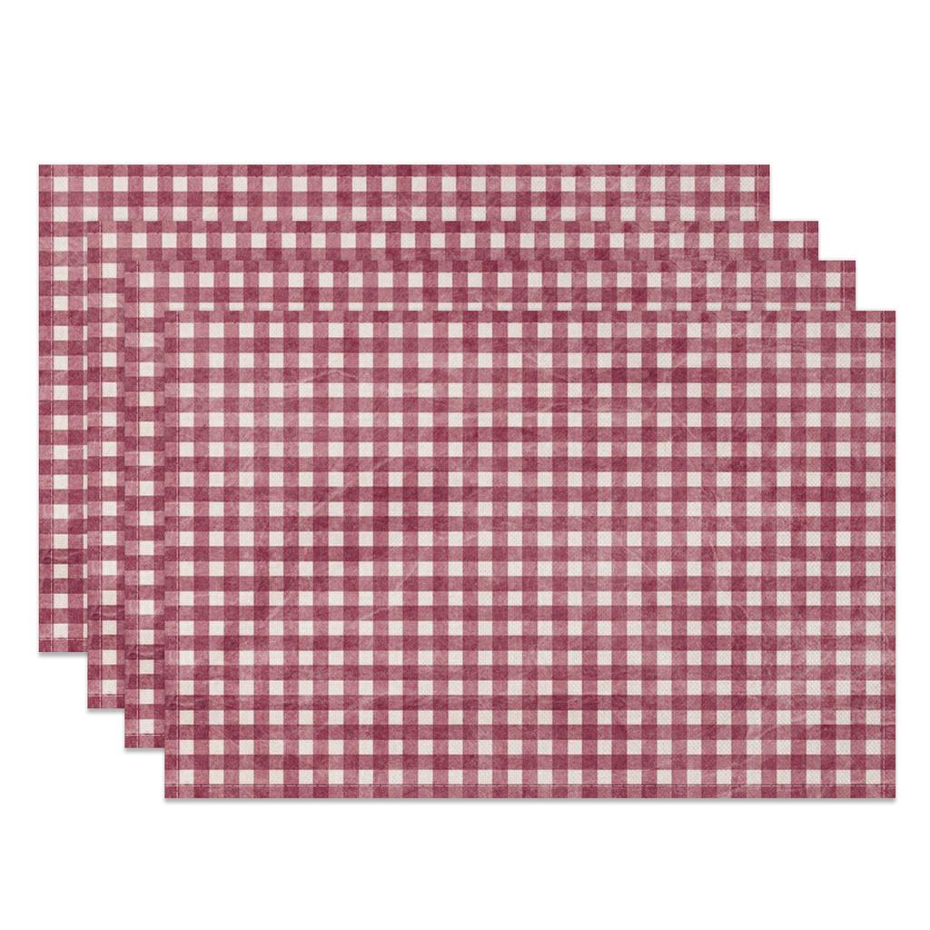 Checkered Pattern Placemats Dining Table Mats Modern Plaid Design for Kitchen Party Office Multiple Colors Washable Durable