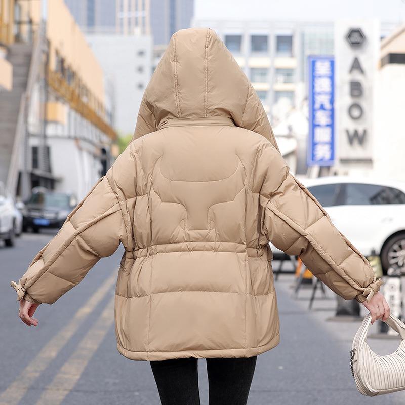 Down jacket women's short fashion new winter design sense niche thickened duck down warm waist jacket