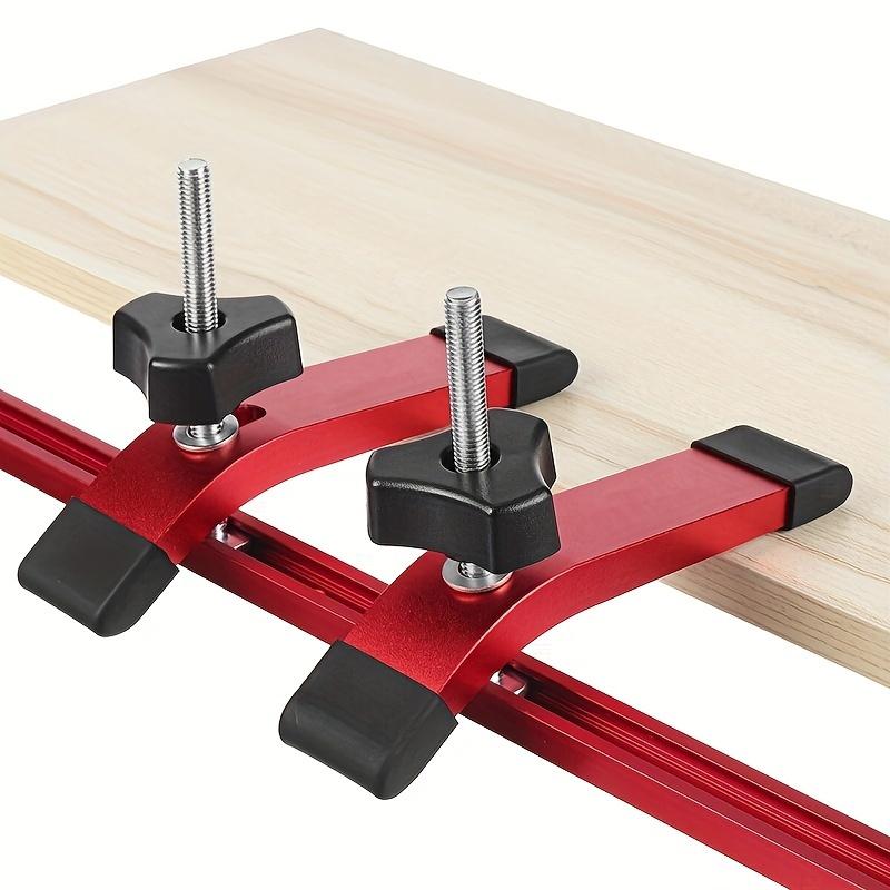 Woodworking Table Aluminum Alloy Quick Acting Hold Down Clamps, for T Slider Handle Workbench T-shaped Slide Slot Auxiliary Tool