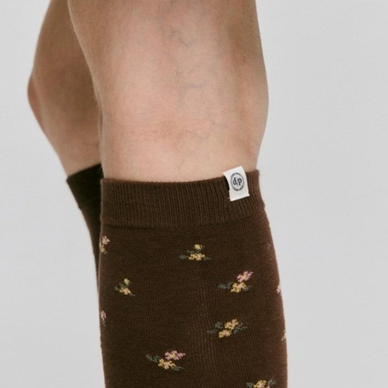 DEPOUND flower pattern knee socks - brown