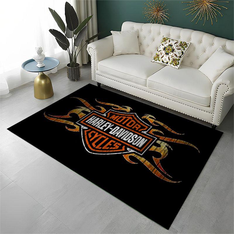 Tappeto Antiscivolo Area Retro H Harleys Racing Moto per Soggiorno, Camera da Letto, Sala Giochi, Tappeto Morbido Pavimento Tappeto Decorazione Casa Stanza Bambini