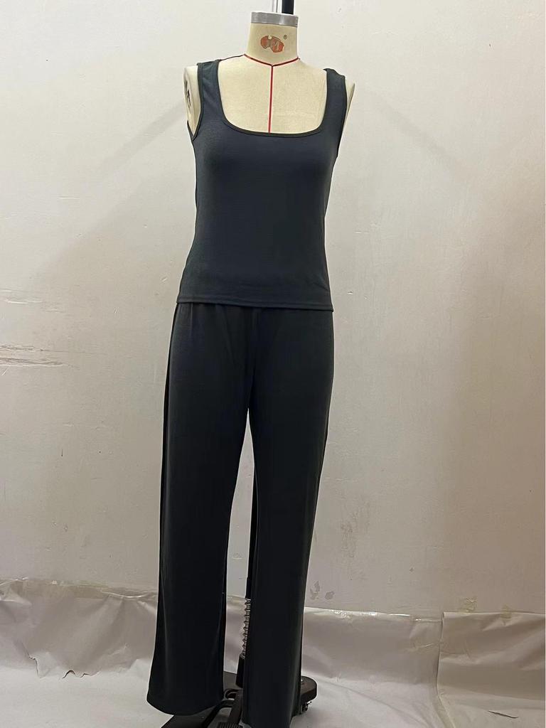 2023 Women's Long-Sleeve Solid Color Knitted Three-Piece Suit