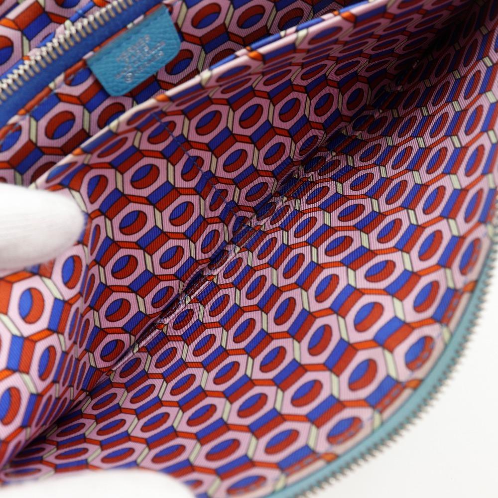 HERMES Azap Silk in Long Purse Blue Dunol light blue Epsom Women Used