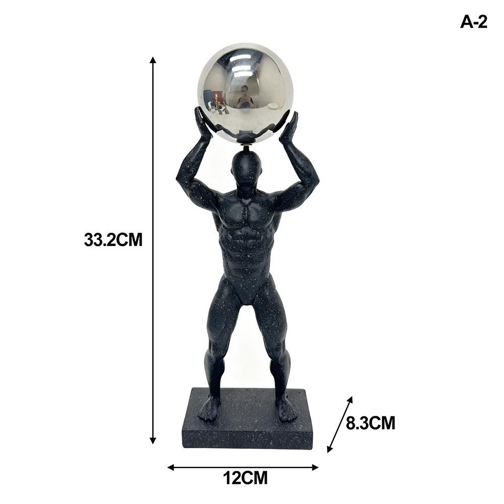 Abstract Moving Figure Resin Figurine Gymnastic Ball-carrying Figure Sculpture Handicraft Display Home Decoration Item