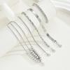 7Pcs Crushed Bead Stackable Bracelet Set for Women Trendy Mixed Texture Fragmented Bead Chain Fashion Daily Wear Jewelry Gifts