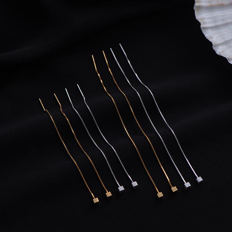 Banyan Tree S925 Silver Long Earrings for Women - Square Design, 2022 Fashion for Round Faces
