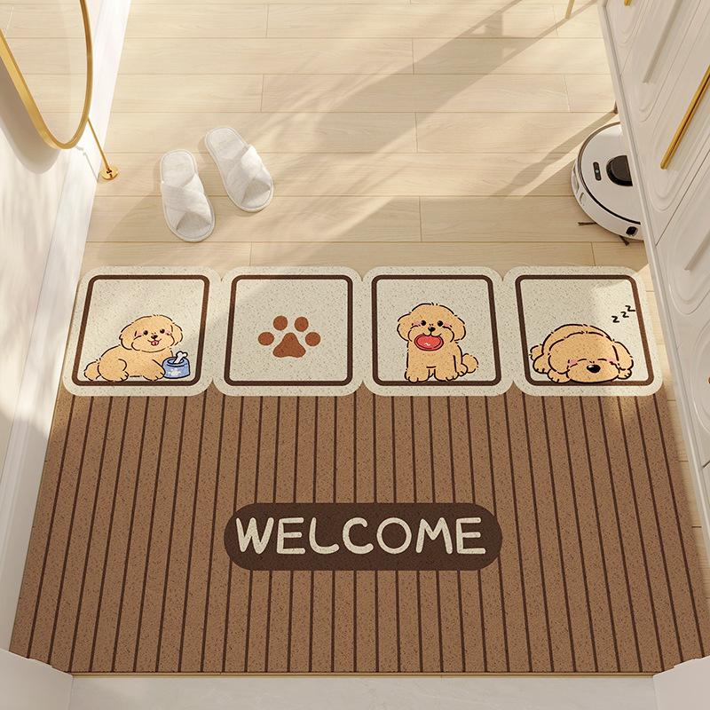 Entry Door Floor Mat Entrance Silk Circle Floor Mat Door Scraping Mud Foot Pad Cartoon Dirt-Resistant Foot Pad