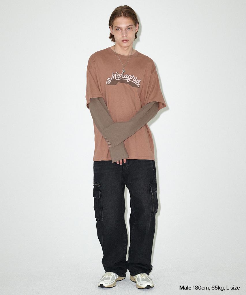 MAHAGRID Symbol Layered Ls Tee Brown(Mg2Efmt568A)