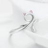Adjustable Yarn Cat Ears Rings Ornament Modern and Simple Rings Jewelry Personalized Cat Shaped Finger Rings Accessory