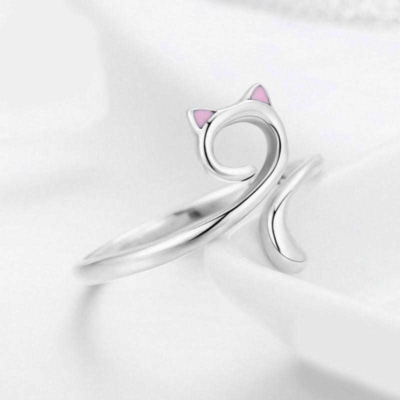 Adjustable Yarn Cat Ears Rings Ornament Modern and Simple Rings Jewelry Personalized Cat Shaped Finger Rings Accessory