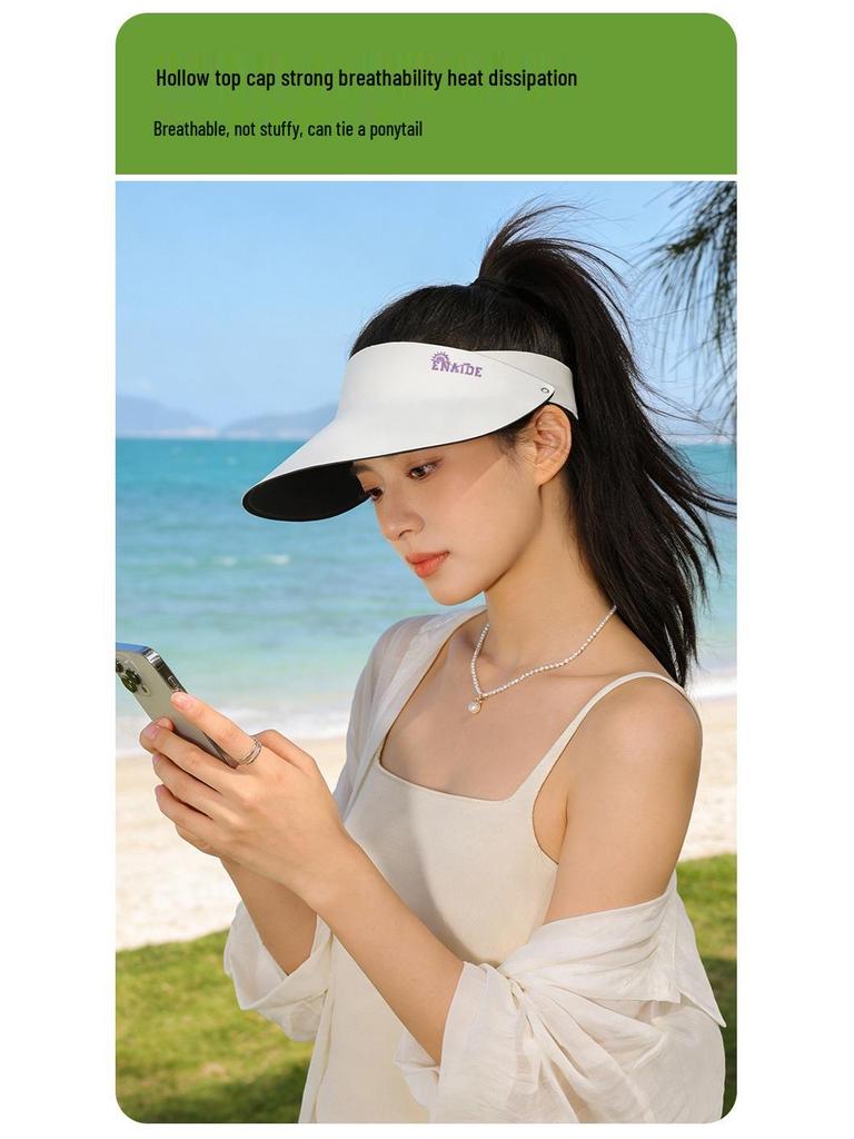 Women's Foldable UV Protection Hiking Sun Hat - Wide Brim, Open Top