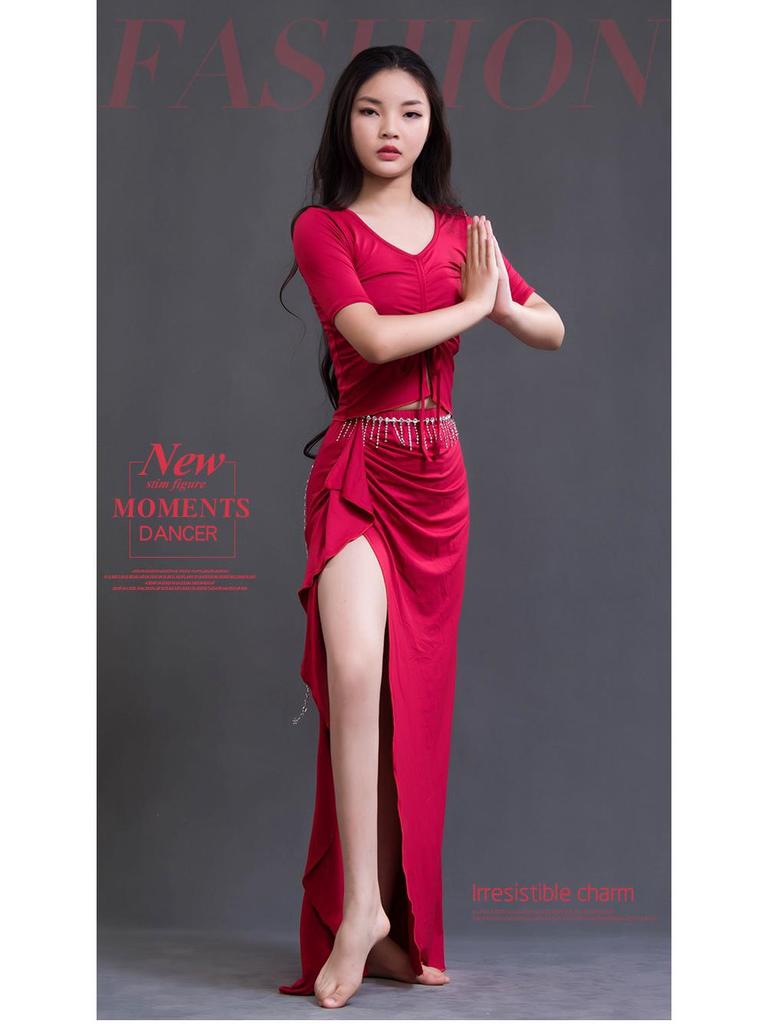 Ensemble de Danse du Ventre Modal Grande Taille: Costume de Performance Minceur Automne/Hiver