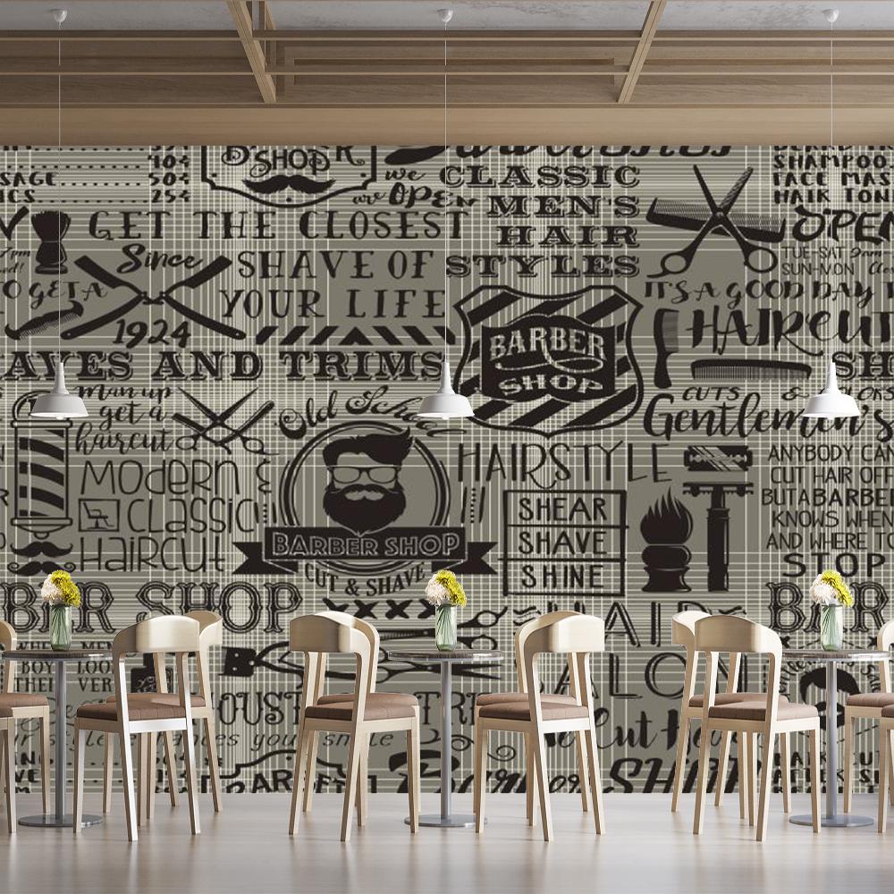 Barber Shop 3d Wall Murals Wallpaper Vintage Modern Hair Salon Wallpaper Suitable For Barber Shop Beauty Salon Murals