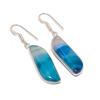 Natural Blue Lace Agate Gemstone 925 Sterling Silver Jewelry Earring 1.89" AE-12013