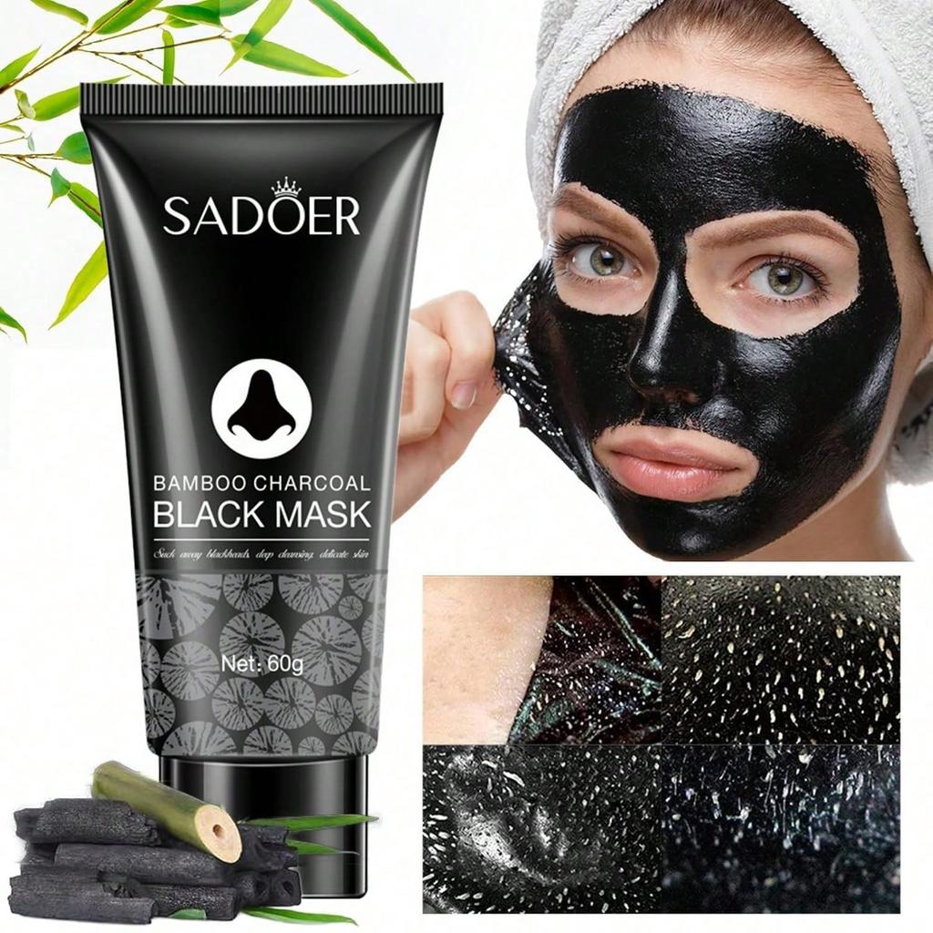 60g/1 Tube Bamboo Charcoal Face Mask + 10pcs/Box Blackhead Nose Strips Deep Cleansing Kit - Pore Cle