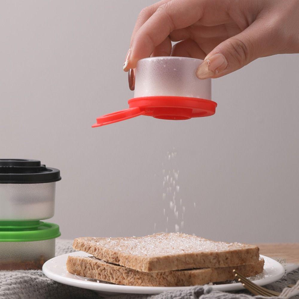 4Pcs Dining Accessory Mini Seasoning Jar 50ml Dustproof Spice Tools Clear Body Colored Lid Spice Dispenser Kitchen Use