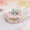 Hand Painted Trinket Box Enamel Vintage Jewelry Storage Box Metal Jewelry   Decorative Rings Earrings Necklace Box