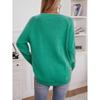 Women's Fall/Winter Knitwear Solid Button Loose Pullover Cable Knit Sweater