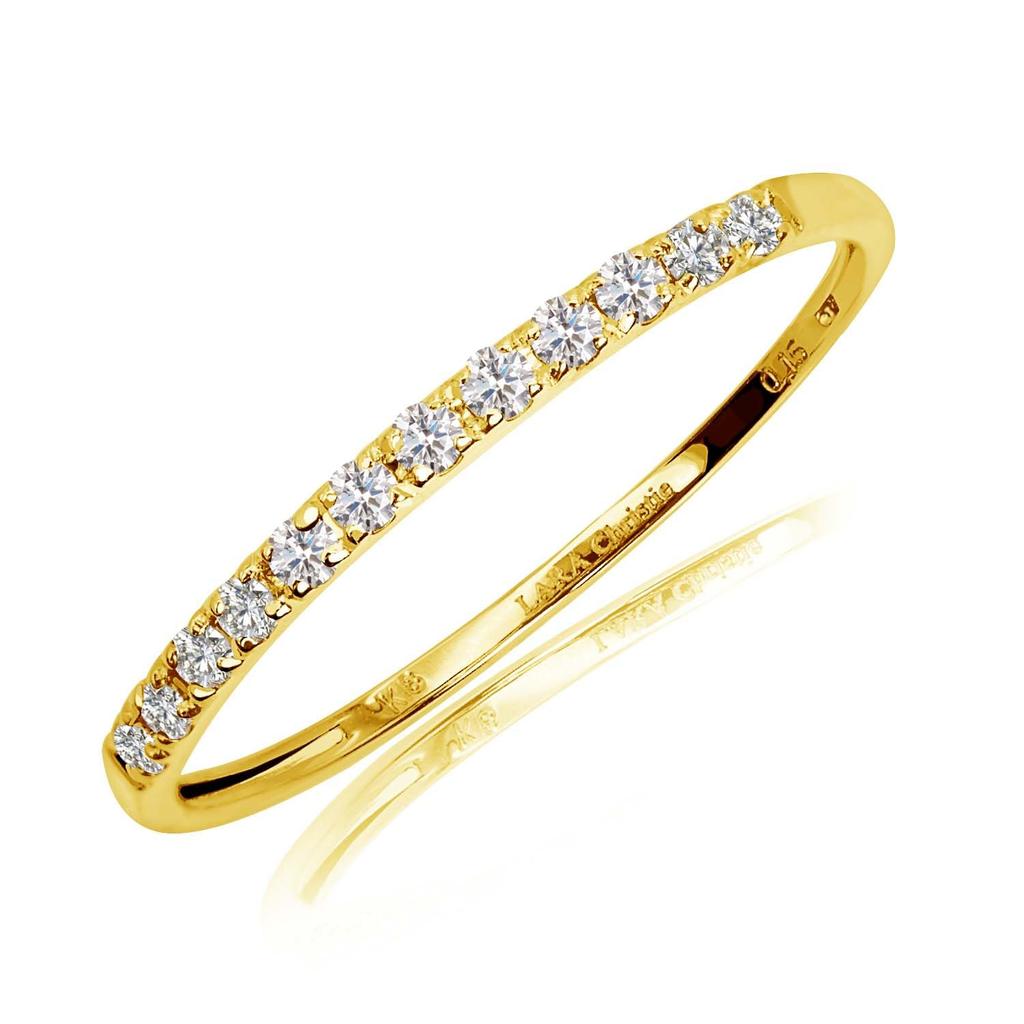Lala Christie Diamond Eternity Ring, 0.15ct, 12 Stones, 18K Yellow Gold, Platinum Collection, lr71-0002-yg-07