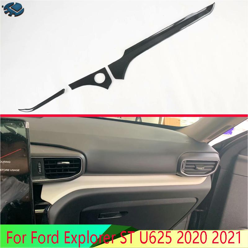 For Ford Explorer ST U625 Car Accessories Carbon Fiber Style Center console Interior trument Panel Around trim