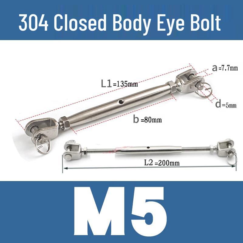 Stainless Steel Turnbuckle Wire Tensioner, Closed Body 304/316