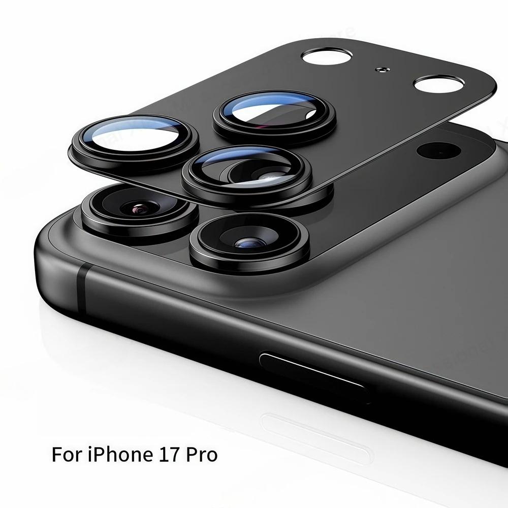 1 Set HD Metalen Ring Gehard Glas Lensbeschermer Film Voor IPhone 17 Air Pro Max Krasbestendig Achterste Camera Cover Telefoon Accessoires