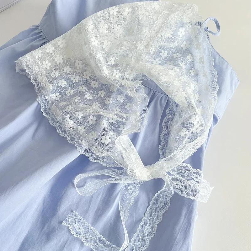 2026 French style White Lace Headscarf Bohemian Headwrap Triangular Scarf Retro Floral Design Summer Headwear