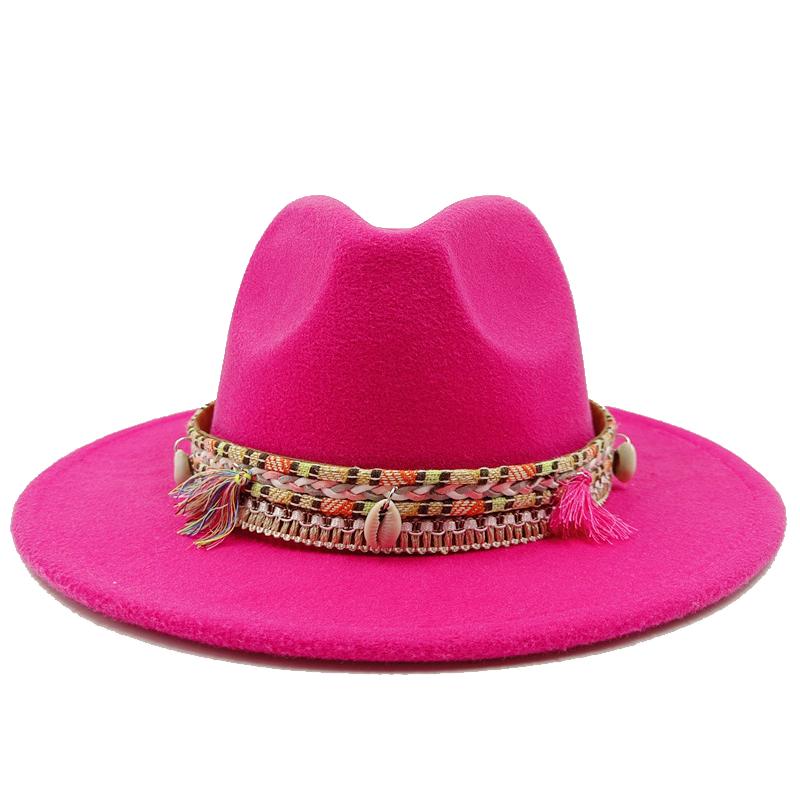 Fedora New 2023 Latest Monochrome Hat Gradient Fashion Blue Jazz Hat Fedora Double Sided Winter Hat