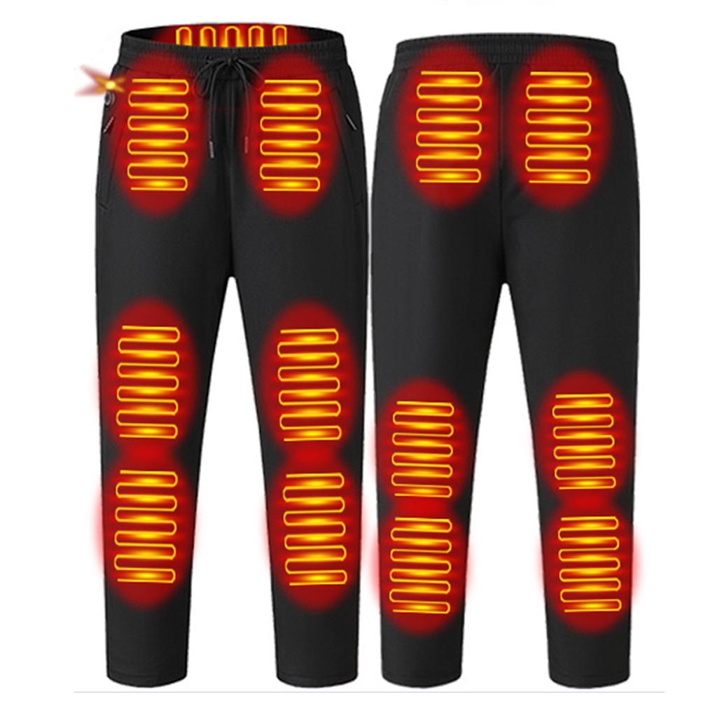 

12 Heating Zone USB Heated Pants Men Women Electric Heating Pants 3 Temperature Mode Winter Thermal Skiing Fishing Motor Pants 2XL чорний
