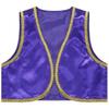 Jongens Arabische Prins Kostuum Open Voorzijde Gouden Mouwloos Vest Halloween Cosplay Fancy Dress Up