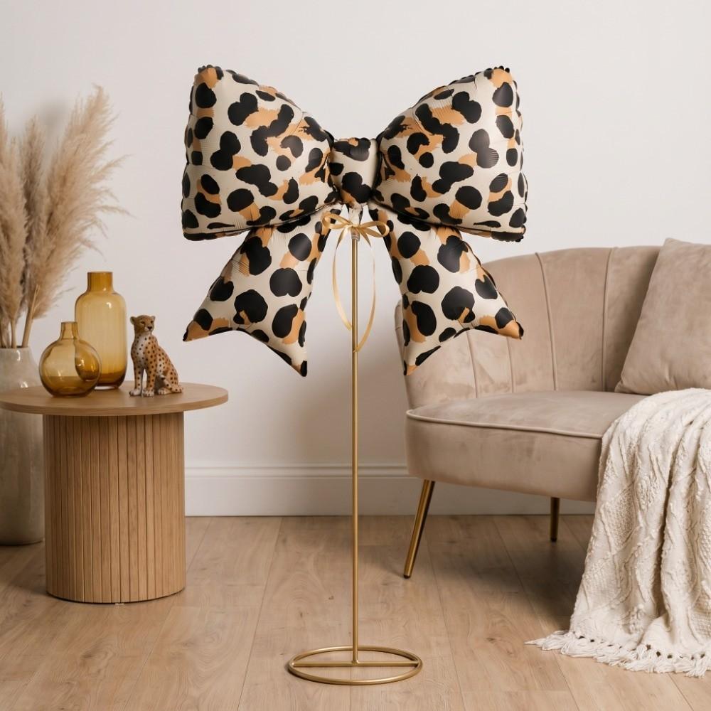 2pcs Aluminum Foil Bowknot Balloon Romantic Festival Party Balloon Leopard Print Balloon  Graduation
