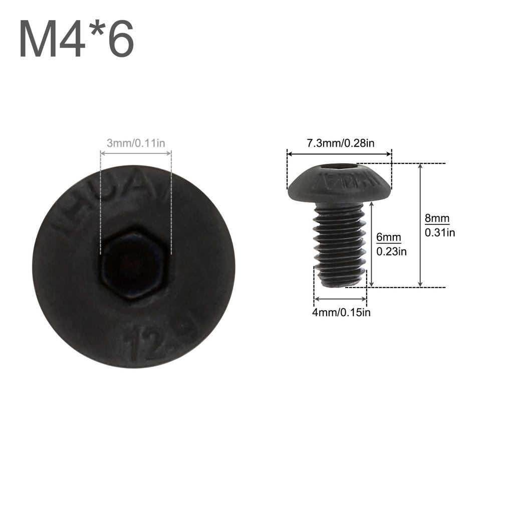 M2 M3 M4 M5 10.9 Grade Alloy Steel Allen Round Screw Hex Hexagon Socket Button Head Screw Black Oxide Pan Head Screw