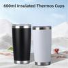 20oz 304 Stainless Steel Insulated Thermos Cups, Double-Wall Vacuum Insulation, Coffee/Beer/Party Cups with Spill-Proof Lid
