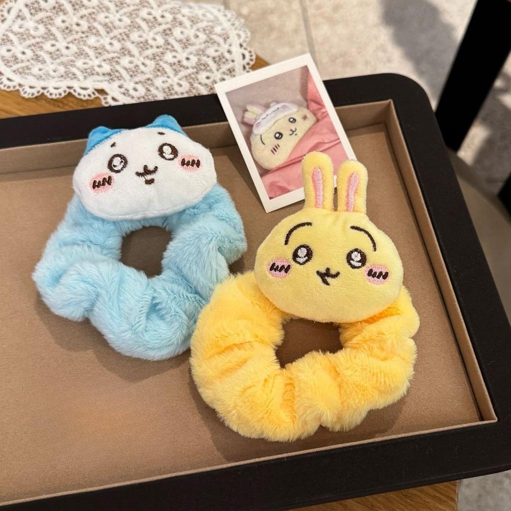 ckw Plush Hair Scrunchie Cute Usagi Hachiware chii Cartoon Hair Tie Kawaii Elastic Hair Accessory