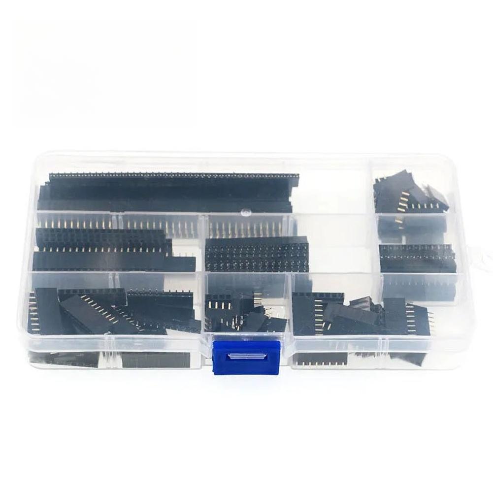 120pcs 2.54mm Single Row Pin Header Connector Kit For PCB Board Insulated Plastic Hard Metal Pins Connector