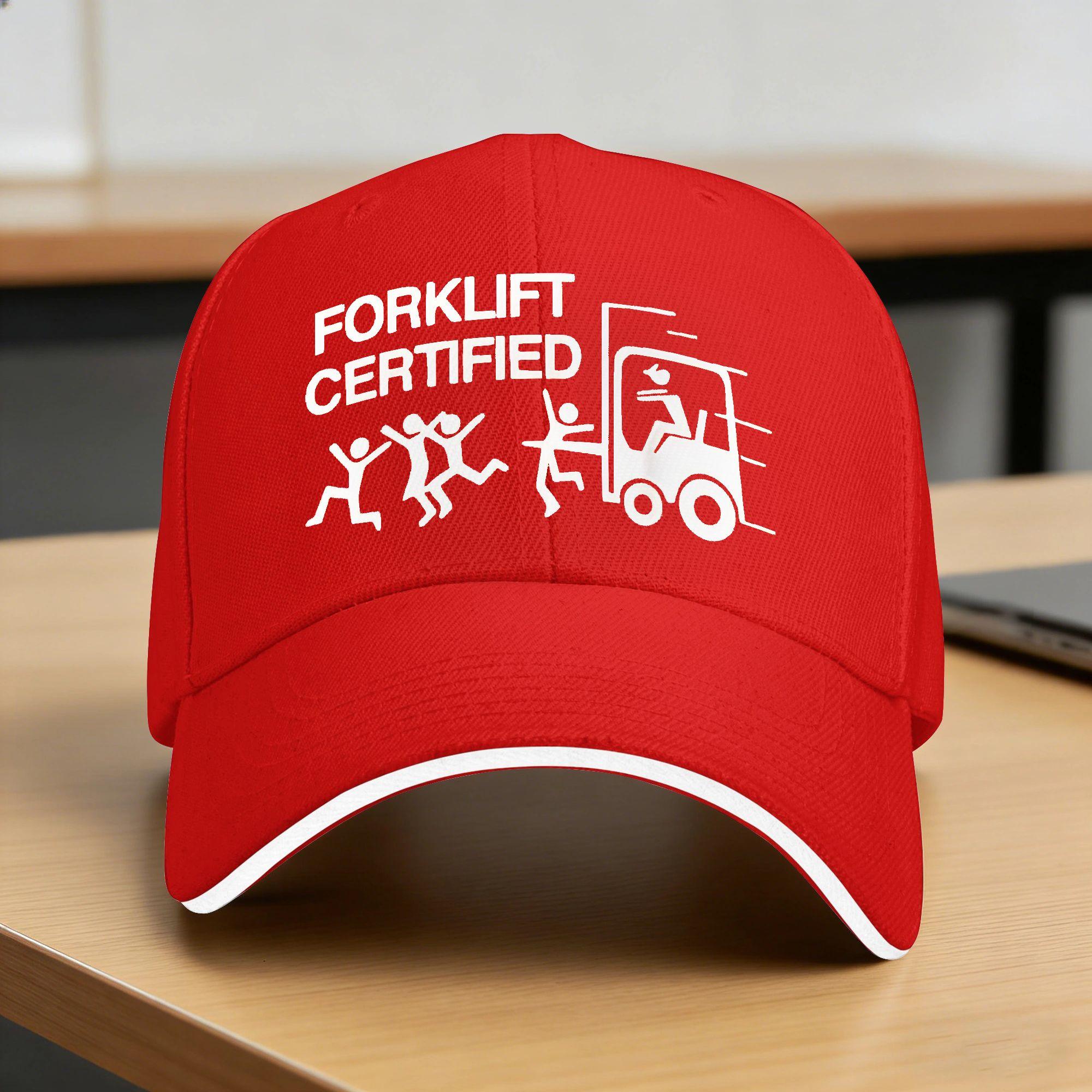 Forklift Certified Baseball Cap Unisex Unisex Design Trucker Hat Spring Stylish Kpop Rock Adjustable Snapback Cap One Size