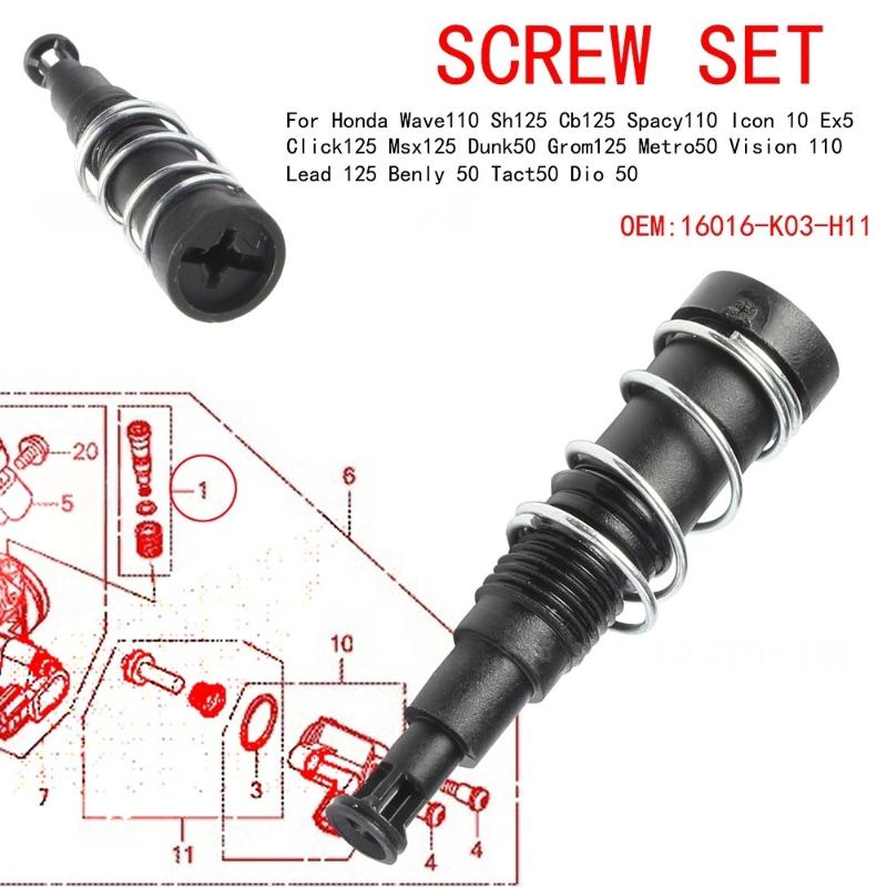 2Pcs For Wave110 Sh125 Cb125 Spacy 110 Icon110 Click 125 Vision 110 Lead125 Benly 50 Dio 50 Throttle Body Idle Adjustment Screw