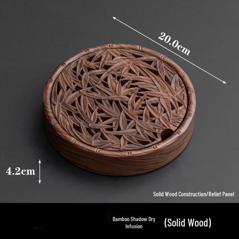 Shangqi Whole Walnut Wood Vintage Office Desktop Round Corner Tray