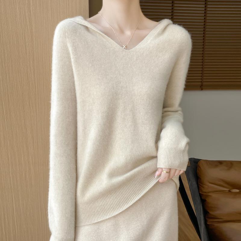 Women's Cashmere Sweater Qinghe Cashmere 30% Cashmere 70% Wool Autumn and Winter Pullover Warm and Fashionable