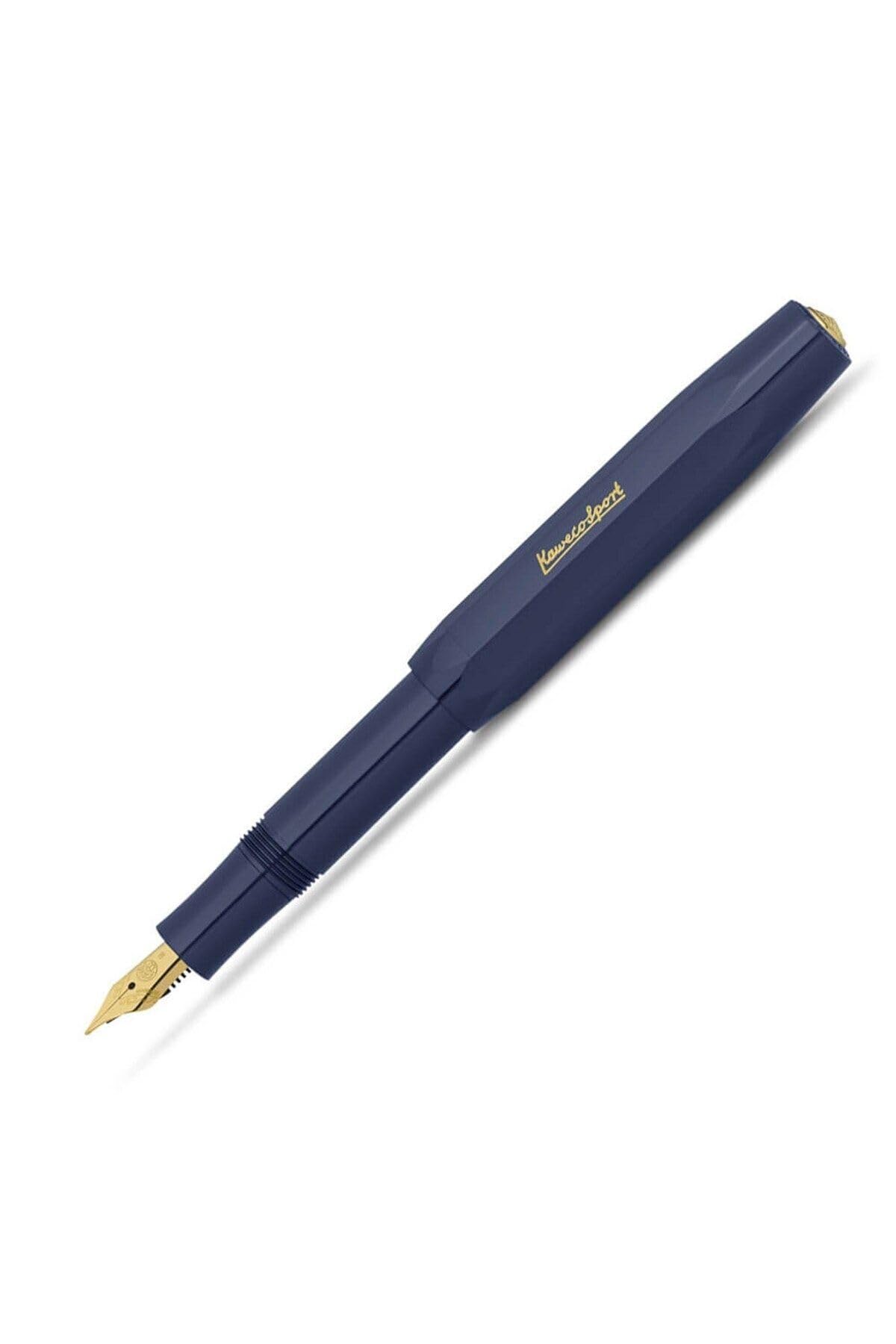 

Перьевая ручка Kaweco Classic Sport со средним пером Оригинальный продукт (CSFP-NV Темно-синий) Конвертер, (M), зелёный