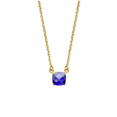 [K3735] - Gold Plated 'Unique' Golden Amethyst Necklace - 6 Mm