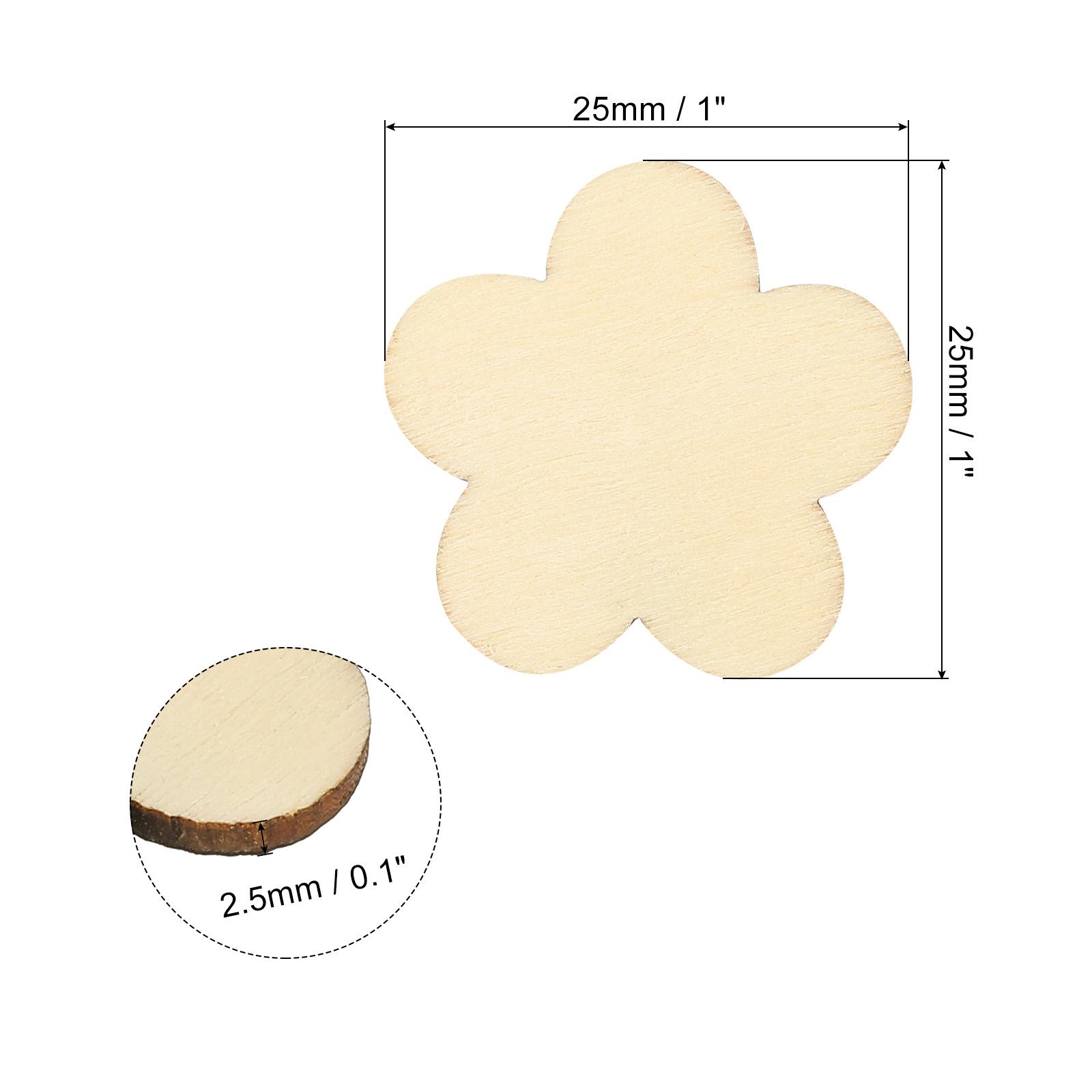 

50pcs Wooden Flowers Unfinished Wood Flowers Blank Wooden Cutouts Ornaments Natural Wood Piece for Christmas Party Craft Project